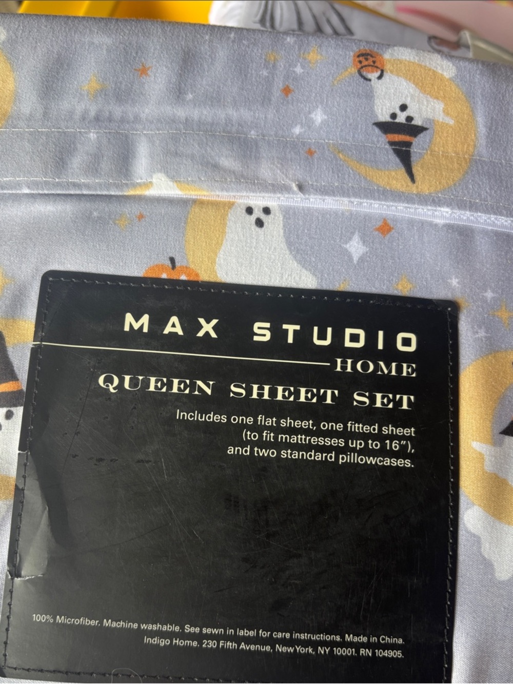 Max Studio Gray Ghost & Moon Queen Sheet Set